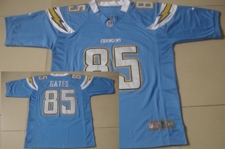 San Diego Chargers 85 Antonio Gates Light Blue Game Jersey